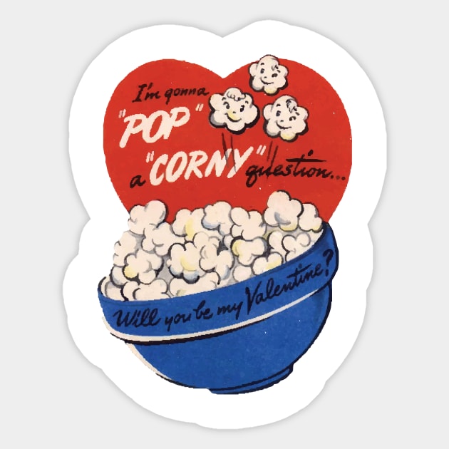 a polyamorous popcorn valentine Sticker by Eugene and Jonnie Tee's